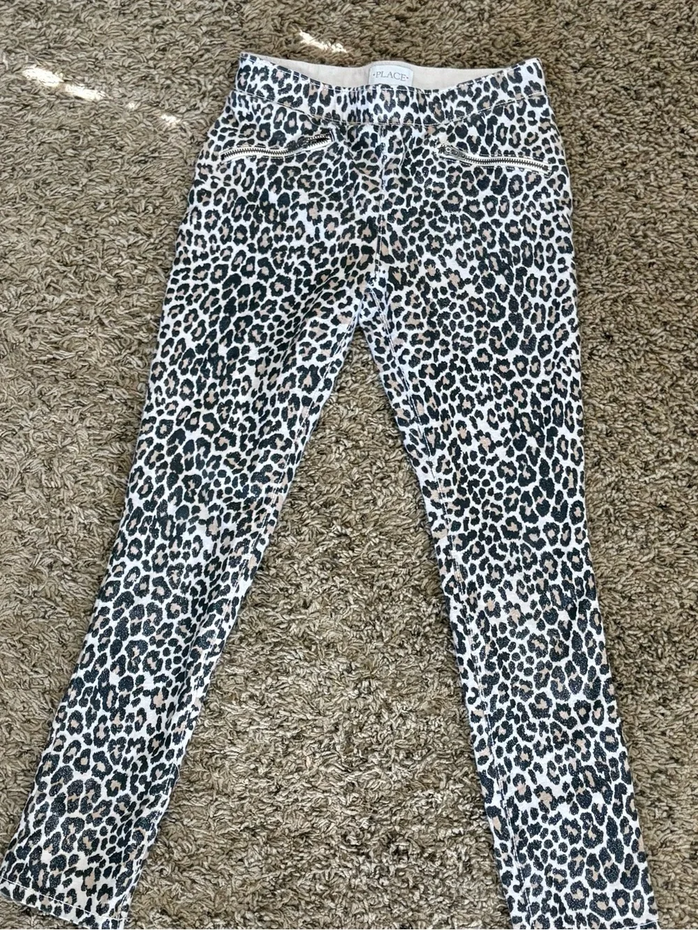 The Children's Place Girls' Leopard Print Jeans - Tan/Black